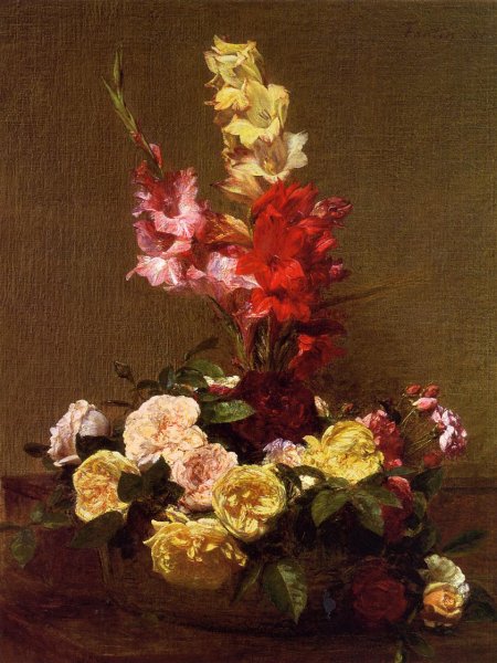 Gladiolas and Roses