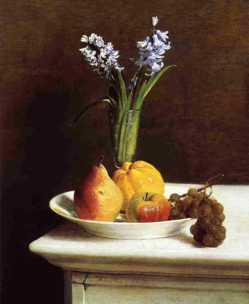 Still Life, Hyacinths and Fruit