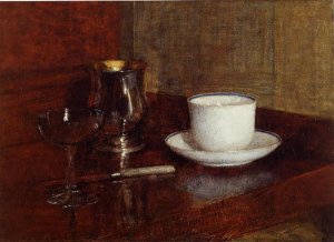 Still Life: Glass, Silver Goblet and Cup of Champagne