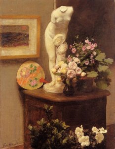 Still Life With Torso And Flowers