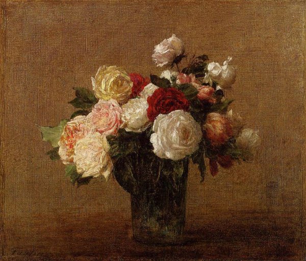 Roses in a Glass Vase