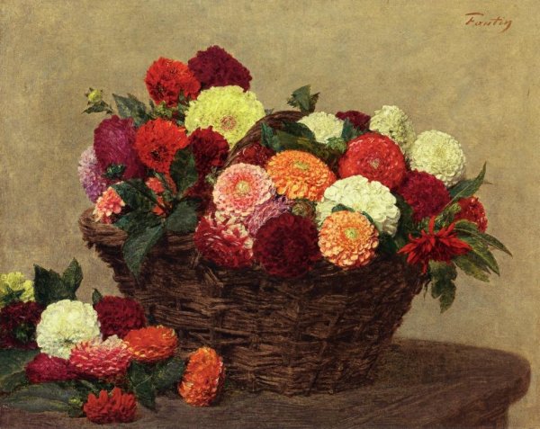 Basket of Dahlias