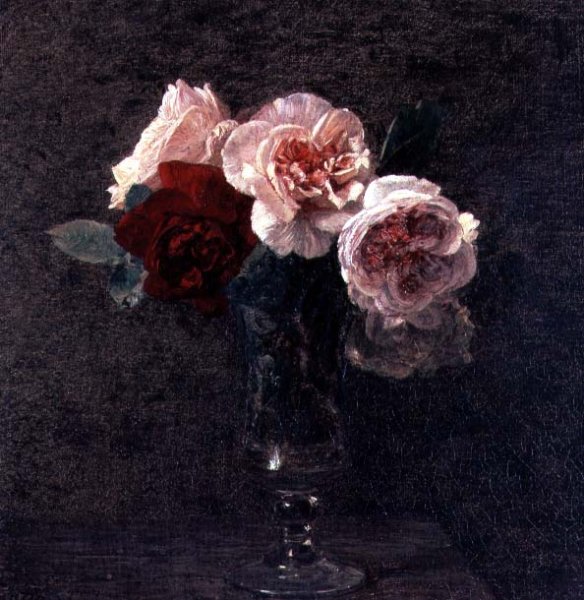 Still Life of Pink and Red Roses