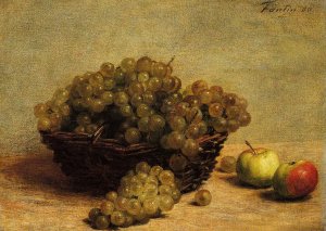 Still Life Apples and Grapes